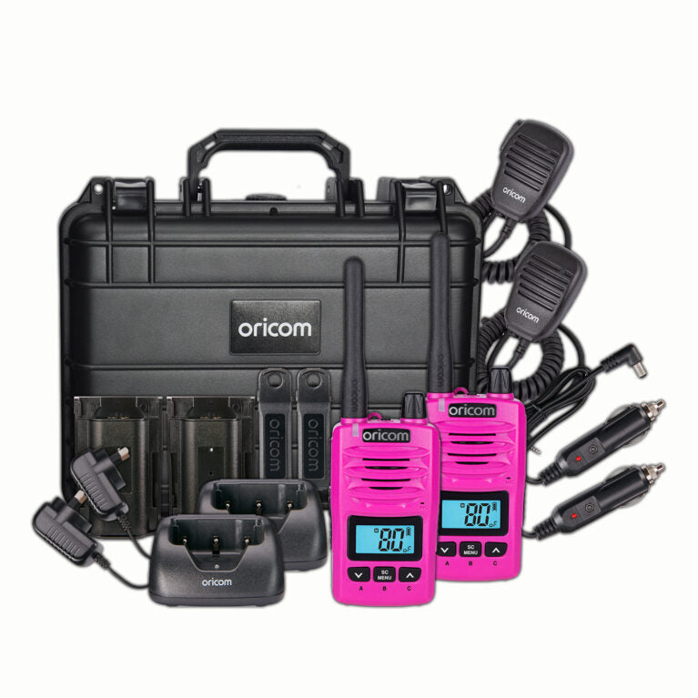 DTXTP600PNK  Pink  5 Watt IP67 Waterproof Handheld UHF CB Radio Trade Pack (Twin Radios) (Copy)