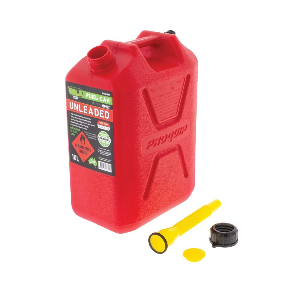 Fast Flow Plastic Fuel Can - Unleaded 10 Litre