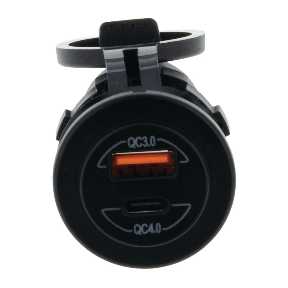 Dual USB Socket Port 1: Qc3 18W, Port 2: Type C Qc4 36W