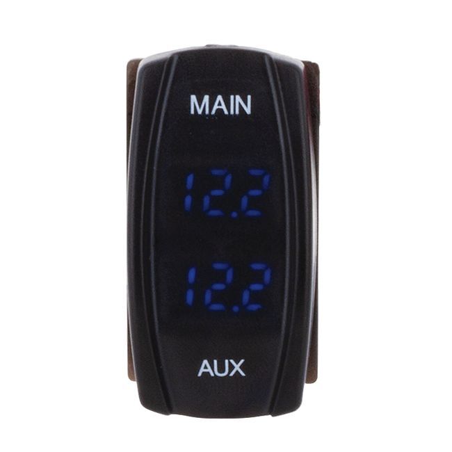 Dual Switch Size Voltmeter - Blue (Bulk)