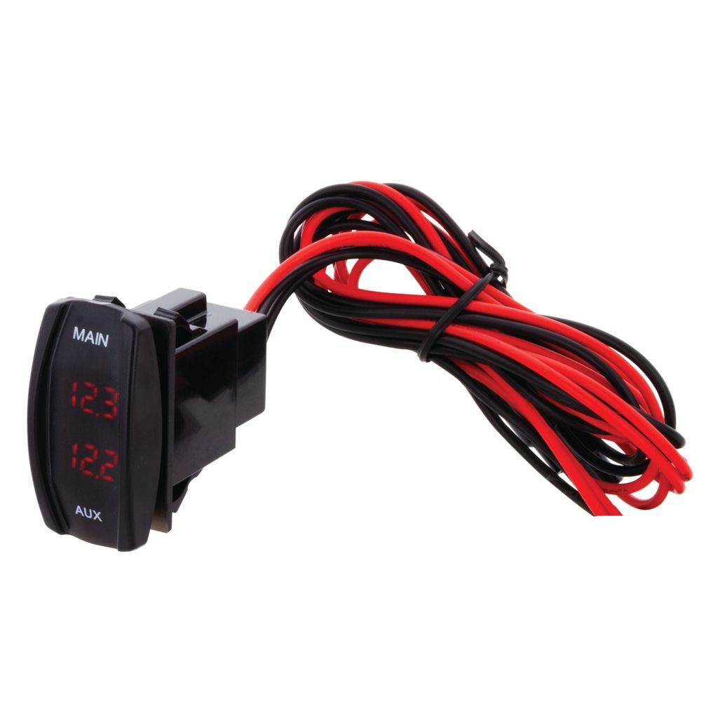 Dual Switch Size Voltmeter - Red (Bulk)