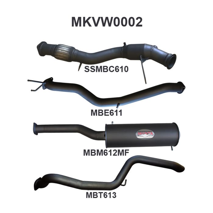 Manta - Amarok 2.0L 3in EARLY Model Tailpipe Exit (MKVW0002) - (MKVW0002)