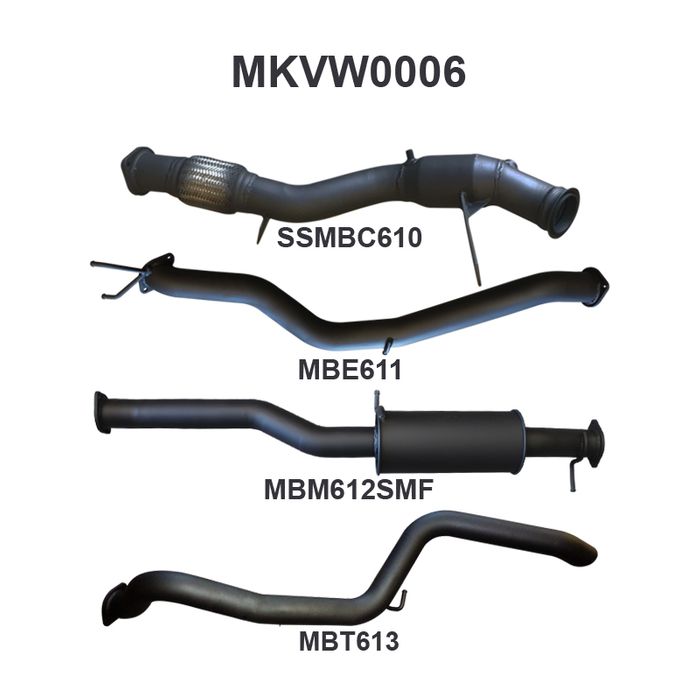 Manta - Amarok 2.0L 3in EARLY Model Tailpipe Exit Sports Muffler (MKVW0006) - (MKVW0006)