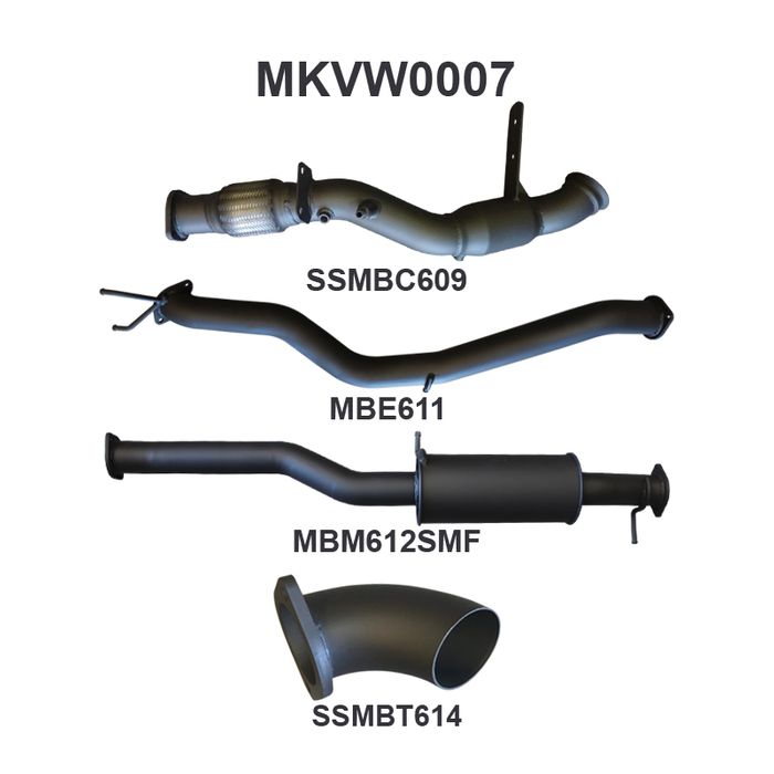 Manta - Amarok 2.0L 3in Later Model Standard Exit Sports Muffler (MKVW0007) - (MKVW0007)