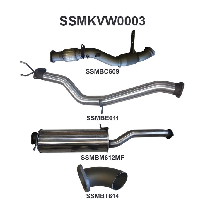 Manta - Amarok 2.0L 3in Later Model Standard Exit (SSMKVW0003) - (SSMKVW0003)