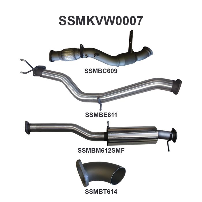 Amarok 2.0L 3in Later Model Standard Exit Sports Muffler (SSMKVW0007)