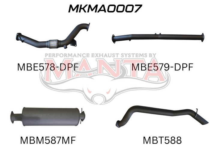 Manta - BT50  DPF 3.2L WITHOUT Cat, Muffler (MKMA0007) - (MKMA0007)