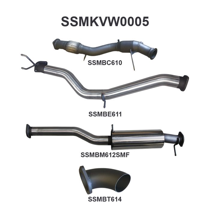 Manta - Amarok 2.0L 3in EARLY Model Standard Exit Sports Muffler (SSMKVW0005) - (SSMKVW0005)