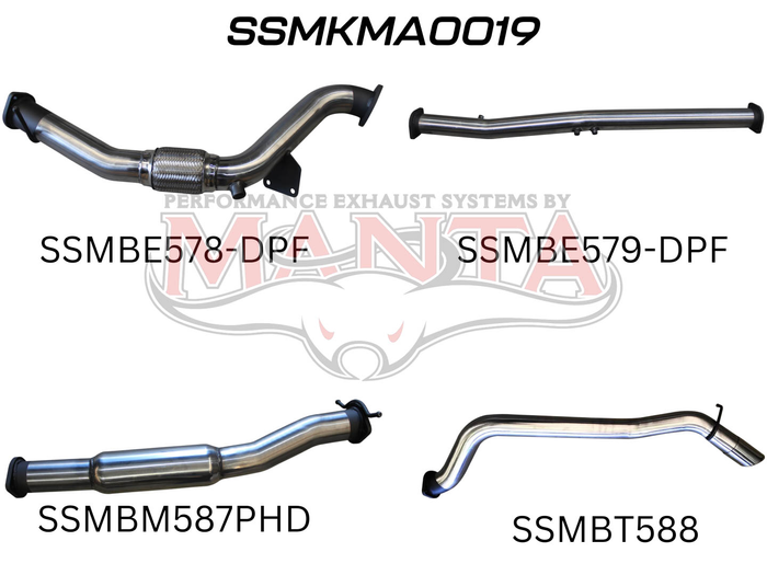 Manta - BT50  DPF 3.2L WITHOUT CAT & WITH HOTDOG (SSMKMA0019) - (SSMKMA0019)