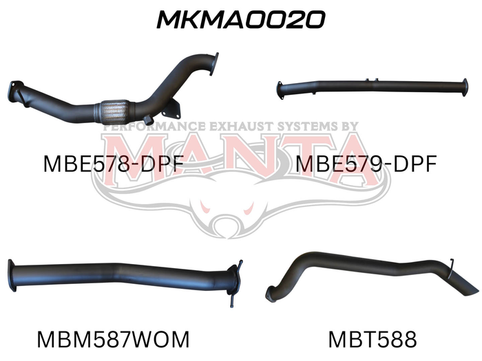 Manta - BT50  DPF 3.2L WITHOUT CAT & WITHOUT MUFFLER (MKMA0020) - (MKMA0020)