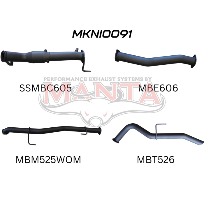 NP300 Navara 3in Turbo Back Exhaust System With Cat, WOM