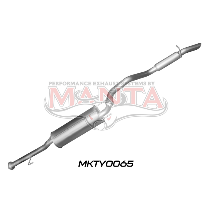 Toyota Hilux 150 4.0L V6 2.5in Cat Back Exhaust System, centre muffler, rear hotdog