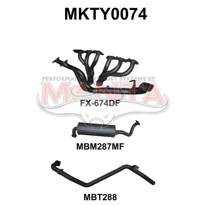 Landcruiser FZJ80 4.5L Extractors & 2.5in Full System (press bent extractors)