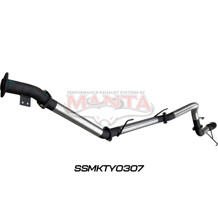 TOYOTA LANDCRUISER 300 SERIES V6 3IN DPF BACK WITHOUT MUFFLERS, BLACK 4IN TIP