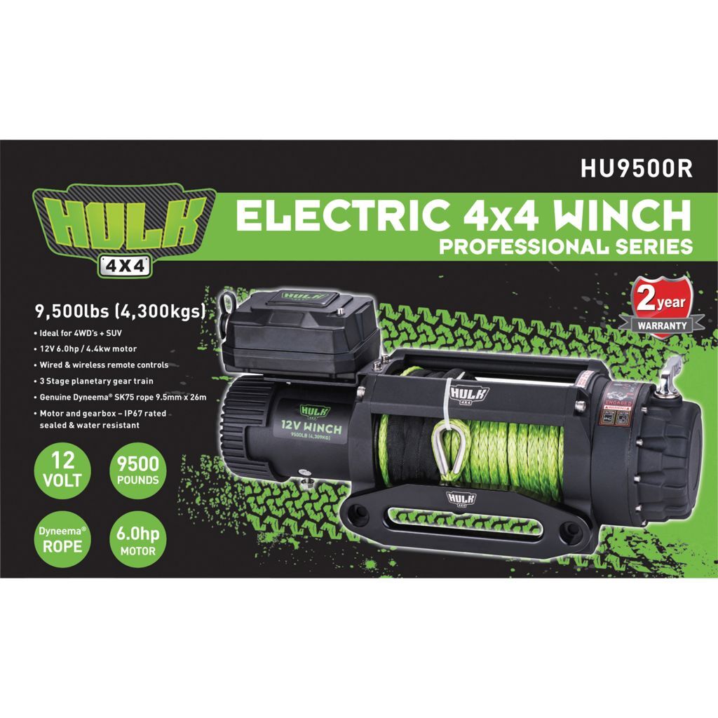 Electric 4X4 Winch Professional Series Dyneema Rope 9500Lbs (4300Kg)